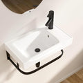 Logmey 19 Inch Wall Mount Bathroom Sink 19.69"x11.42" Rectangule Floating Sinks by Logmey