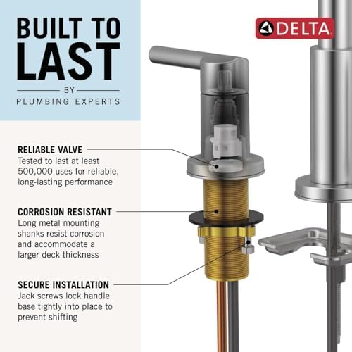 Delta Arvo Brushed Nickel Faucet 3 Hole, 8 Inch Widespread Bathroom Sink Faucet - Image 4