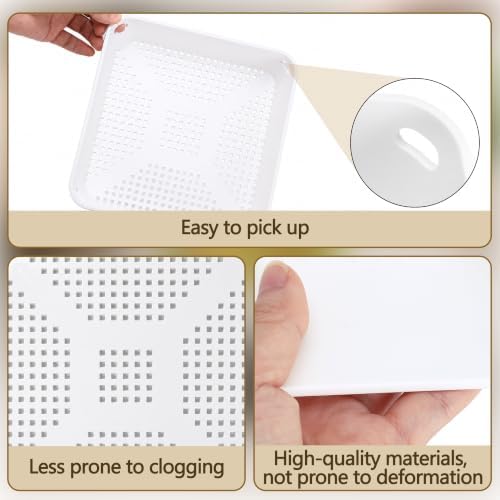 4 Pcs 8.3 Inch Floor Sink Drain Cover, Square Drain Basket Alternative - Image 3