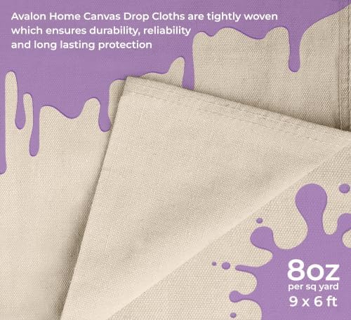 Canvas Drop Cloth for Painting 9x6 feet Pack of 2-8oz Painters Drop Cloths for - Image 6