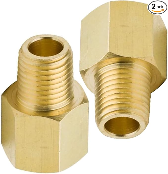 2 Pack, 1/2 x 3/8 Reducer, 1/2" Female NPT x 3/8" Male NPT Brass Reducer. by FloFlex