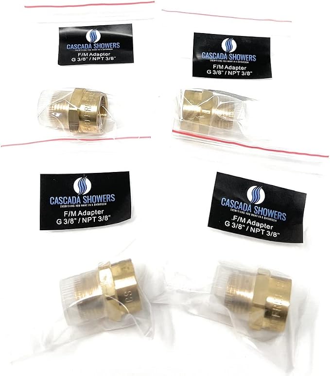 Cascada 3/8" G Thread Female to NPT Male Pipe Fittings | Lead-Free Brass Pipe - Image 9