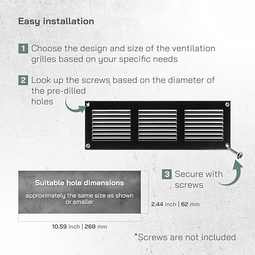 Vent Systems 12" x 4" Inch Scratch Resistant Black Metal Vent Cover - Image 4
