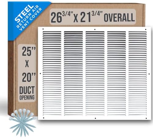 Fits 25x20 Duct Opening | Steel Return Air Grille by Handua | Vent Cover Grill by Handua