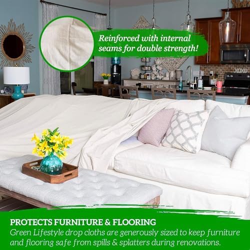 GREEN LIFESTYLE All Purpose Canvas Drop Cloths - Image 4