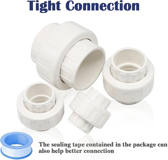 2PCS 1-1/2 Inch PVC Union Coupling Pipe Fittings - Image 5