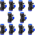 5/32" OD Push to Connect Tee Fitting 3 Way T Shape Quick Push Lock Adapter by Metaland