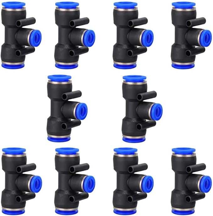 3/8" OD Push to Connect Tee Fitting 3 Way T Shape Quick Push Lock Adapter by Metaland