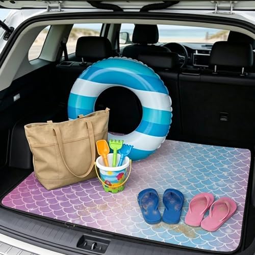 Mermaid Scale Universal Car Trunk Mat, Waterproof Cargo Liner - Image 2