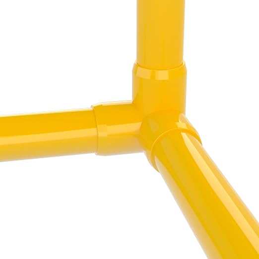 1" 3-Way Elbow Furniture Grade PVC Fitting in Yellow, Made in USA, UV-Resistant - Image 9