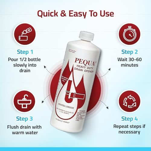 PEQUA INDUSTRIES P-10232 Pequa Heavy Duty Drain Opener, Fast-Acting Formula - Image 5