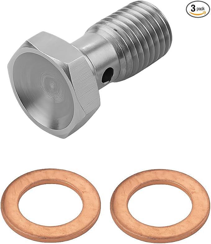 M10 x 1.25 Metric Thread Single Banjo Bolt Brake Fitting Adapter, 20mm Long by Unknown