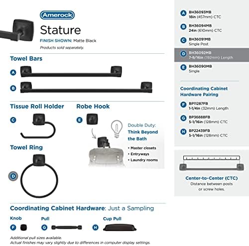 Amerock Stature 7-9/16" Matte Black Towel Ring - Image 4