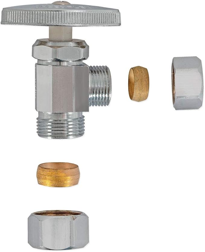 Eastman 1/2 Inch OD Compression x 5/8 Inch OD Compression Multi-Turn Angle Stop - Image 5