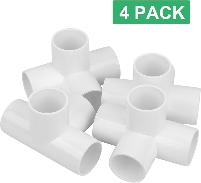 4Pack 1-1/2IN 4-Way PVC Pipe Fittings SCH40 Furniture Grade 1.50”PVC Elbow - Image 6