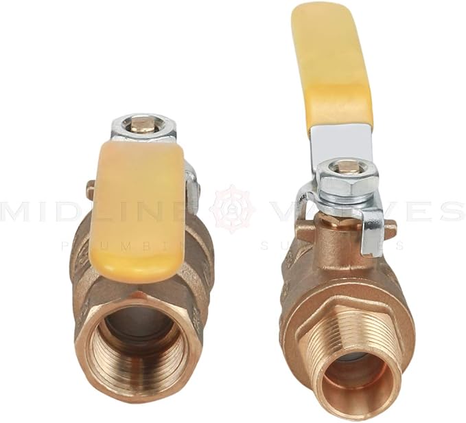 Midline Valve 822MF256 Premium Brass Full Port Ball Valve 3/4 in. FIP x MIP - Image 3
