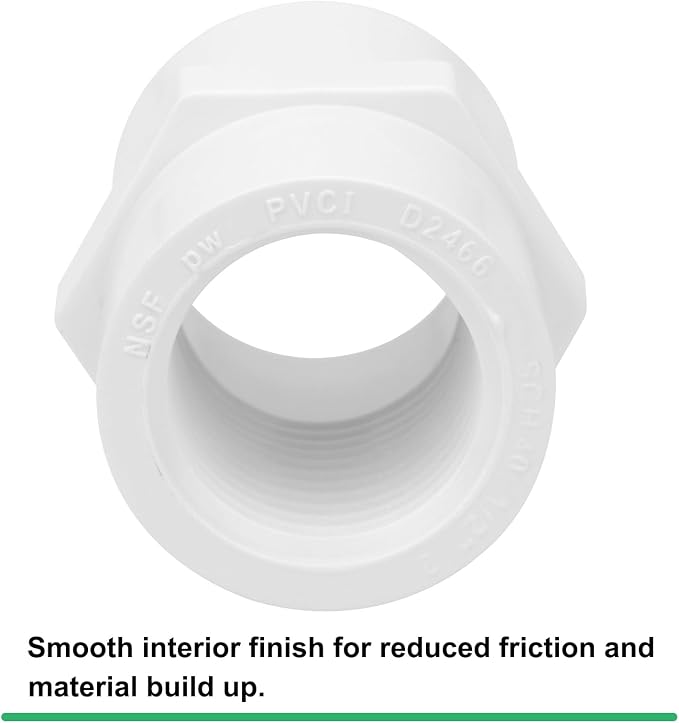 12Pack 1/2 Inch PVC Female Thread Adapter Pipe Fittings, 2-Way PVC Pipe - Image 5