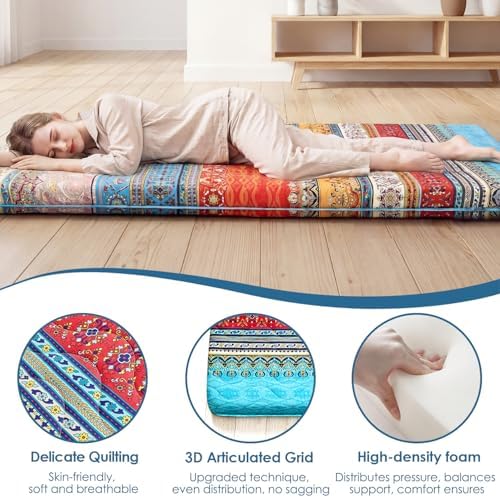 SCHNAUZER HOME Japanese Floor Mattress Futon Mattress Full 3.5" Thick Boho - Image 4