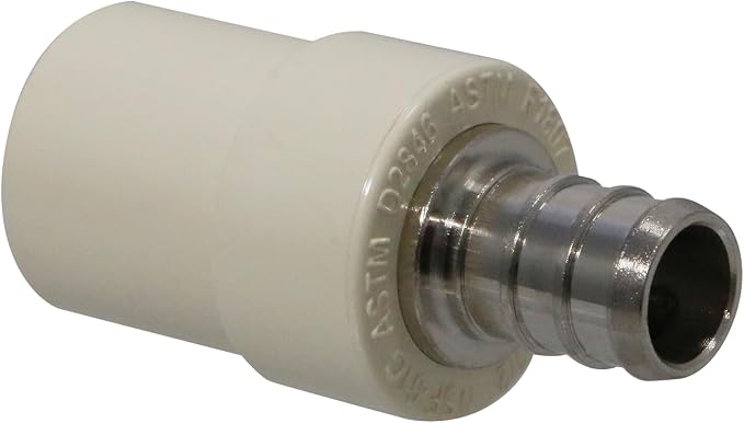 10 Pack XFITTING 1/2" Pex x 1/2" CPVC Coupling, Brass Pex B Crimp - Image 2