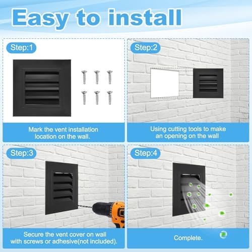 PATIKIL 18 x 18 Inch Gable Vent, 16 x 16 Inch Duct Opening Size - Image 5