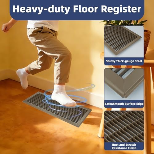 24x8 Floor Return Air Grille Fit 8x24 24x8 Duct Opening, Floor Vent Cover - Image 4