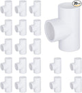 20-Packs 1/2 inch Tee PVC Fitting 3 Way Furniture Grade Pipe Elbow Connector by TianTianUp