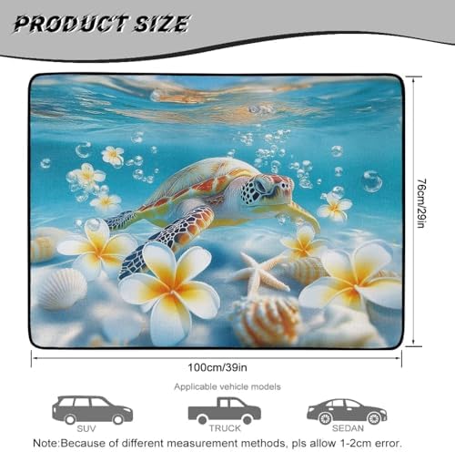 Cute Flower Sea Turtle All Weather Trunk Mat 29"x39" - Image 7
