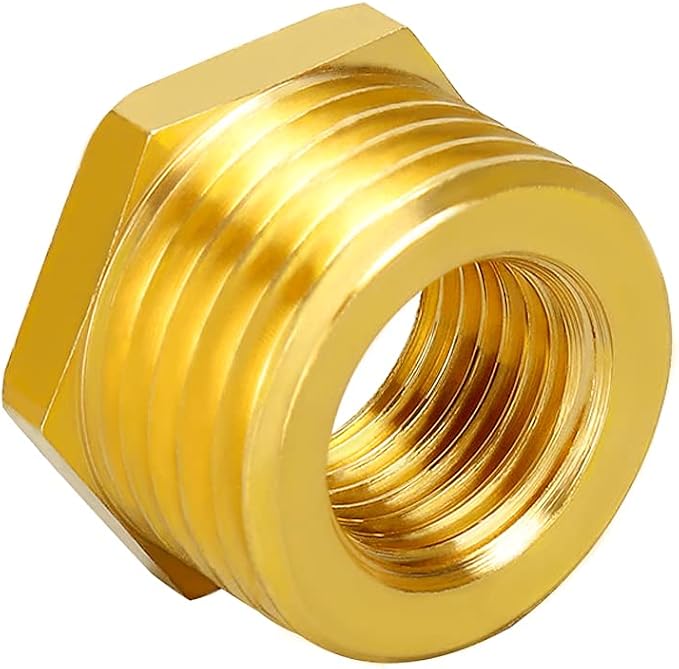 Joywayus Garden Hose Hex Bushing Reducer 1/2" NPT Female x 3/4" GHT Male | Cast - Image 4