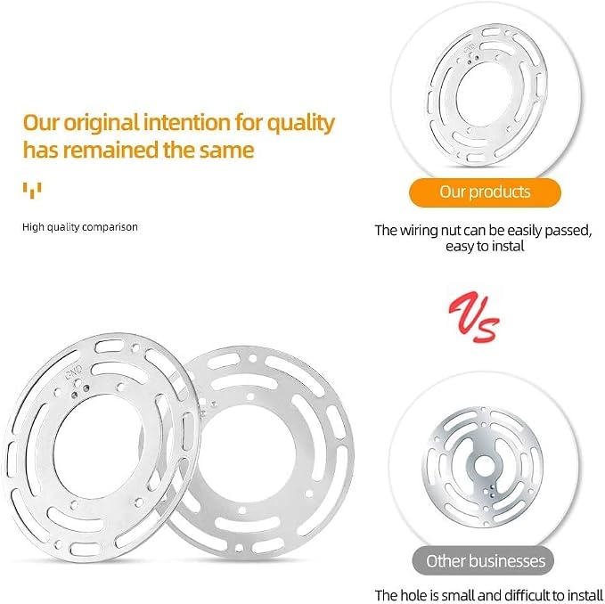 2 Pack Universal Light Fixture Mounting Bracket, 4 Inches Diameter Steel Round - Image 6