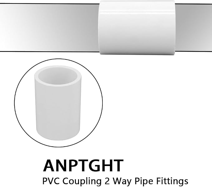 1’’ PVC Coupling 2 Way Pipe Fittings, Furniture Grade Schedule 40 Socket x - Image 4