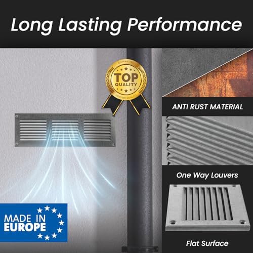 Repa Market Air Vent Cover 20x4 Inch Galvanized Steel Louvered Grill Cover - Image 3