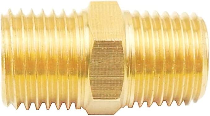 Joywayus 1/2" NPT Male Thread x 1/2" G Male Thread Brass Hex Nipple Fitting - Image 5