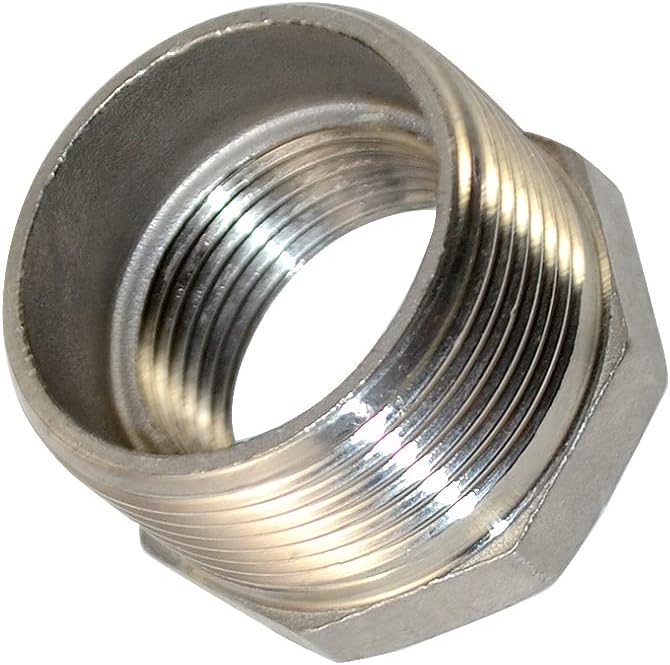 1-1/4" Male NPT to 1" Female NPT Female Reducing/Reducer Bushing Pipe Fitting - Image 2
