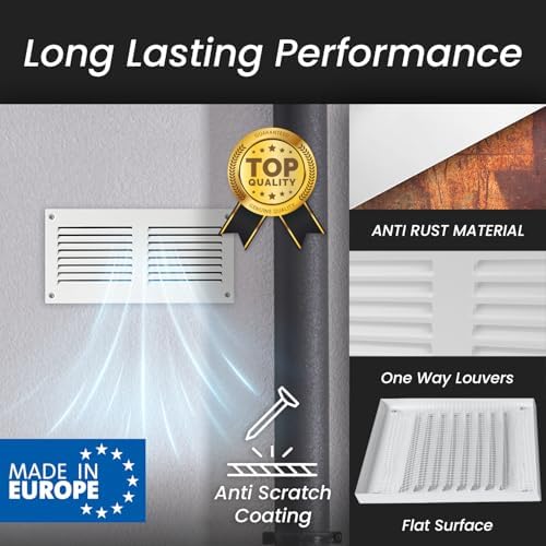 Repa Market 2-Pack Air Vent Cover 16x2 Inch White Galvanized Steel Louvered - Image 3