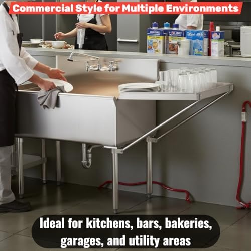 21" x 18" Commercial Stainless Steel Detachable Drainboard - Image 5