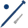 1/4" x 5" Blue Hex Head Concrete Screw Anchor Kit by Etauwe