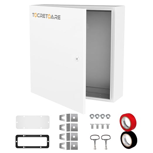 TOCRETOARE Outdoor Electrical Junction Box, Wall Mounted IP66 Waterproof & by TOCRETOARE