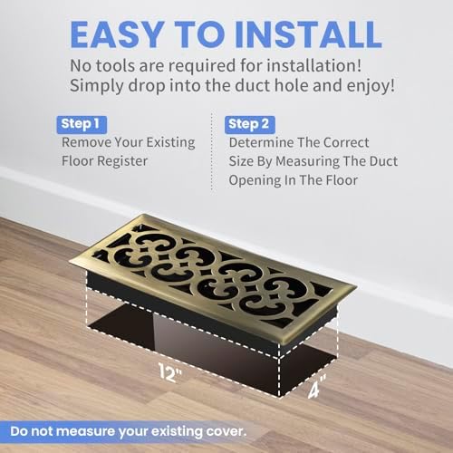 Howeall 4x14 Inches 2 Pack Heavy Duty Walkable Floor Register Easy Adjust Air - Image 6