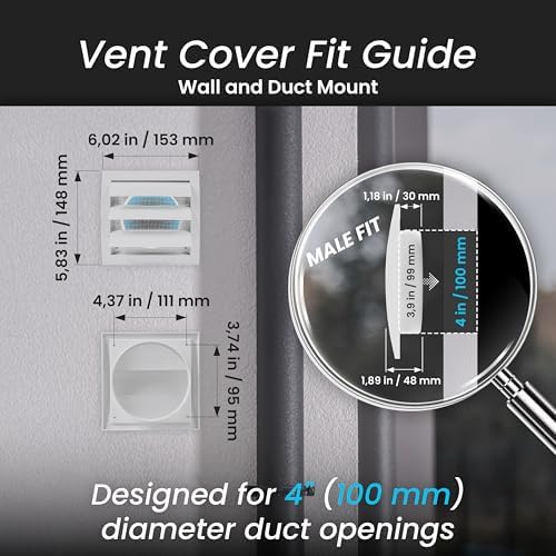 Repa Market ABS Plastic Brown 4 Inch Dryer Vent Cover Outside, 4 Inch Exhaust - Image 2