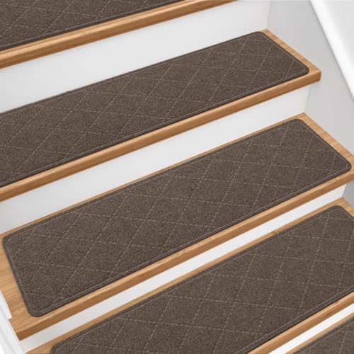 Stair Treads for Wooden Steps 10 PCS Non Slip Stair Rugs Brown by Unknown