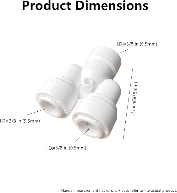 10pcs RO Fittings Y Type 3/8 inch Tubing OD Use Two Way Water Line Splitter - Image 2