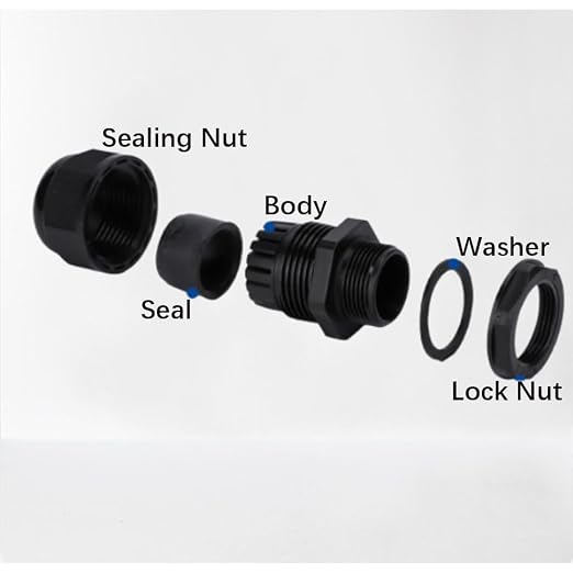 10 Pack 1/2" NPT Cable Gland Waterproof IP68 Nylon Cable Pass Through Cord Grip - Image 4
