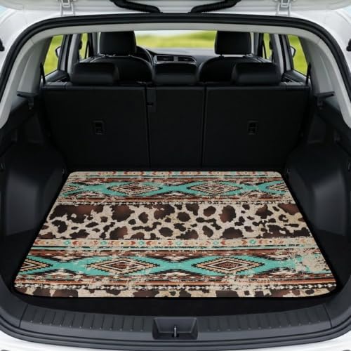 Brown Tribal Trunk Mat for SUV Sedan Hatchback 29"x39" by Darisoco