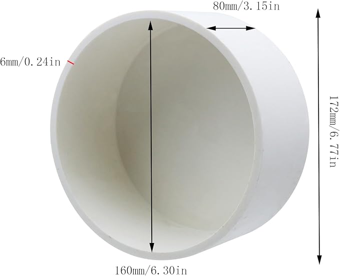6.3" PVC Pipe End Cap Fitting White | Round Pipe Hole Plugs, Pipe Plug Socket - Image 2