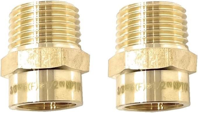 Cascada Lead-Free 3/8" G Thread Female to 1/2" NPT Male Adapter | Brass Pipe - Image 8