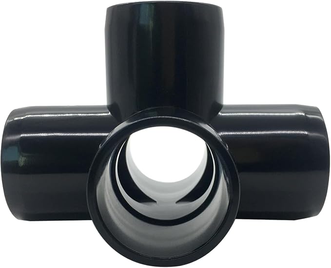 1“ Tee PVC Fitting 5 Way Elbow Connector, Furniture Grade 90 Degree Elbow Side - Image 4