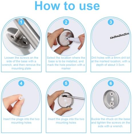 30pcs Towel Bar Rod Replacement Parts Set, Stainless Steel Bathroom Mounting - Image 5
