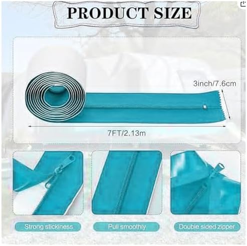 2 Pcs Dust Protector Zipper 7.6cm x Self Adhesive Home Renovation Dust Seal - Image 6