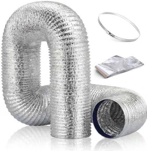 7 Inch Dryer Vent Hose, 10FT Flexible Dryer Ducting Tube Aluminum Non-Insulated by iplusmile