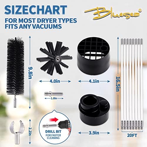 Bluesea 7 Pieces 20 Feet Dryer Vent Cleaner Kit, Reinforced Nylon Dryer Vent - Image 5